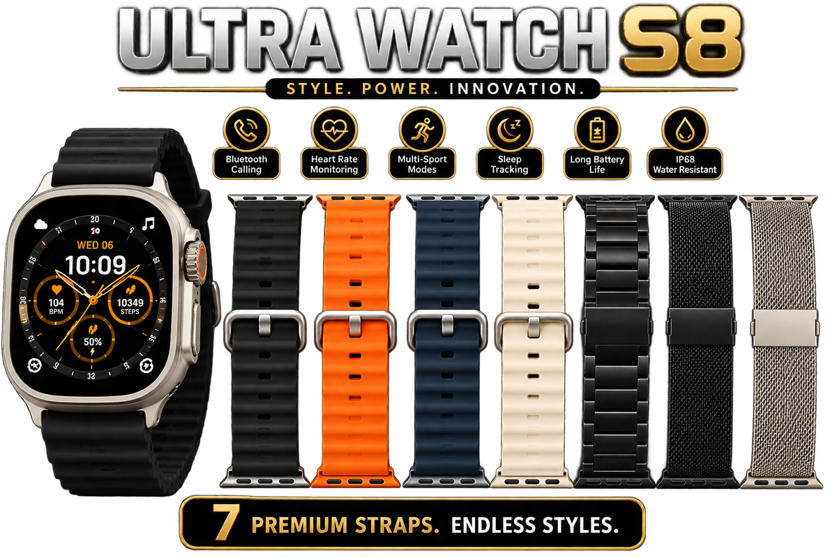 Ultrawatch S8 with 7 Different Straps